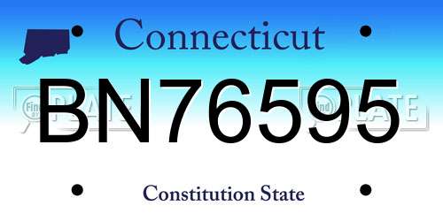 BN76595 Connecticut License Plate
