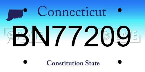 BN77209 Connecticut License Plate