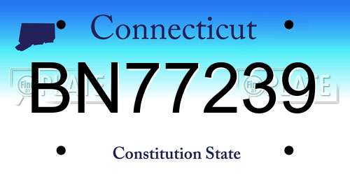 BN77239 Connecticut License Plate