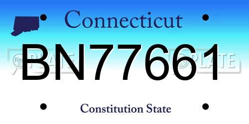BN77661 Connecticut License Plate