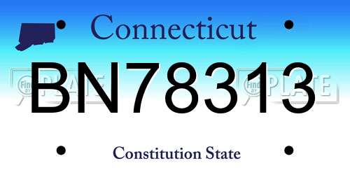 BN78313 Connecticut License Plate