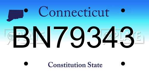 BN79343 Connecticut License Plate