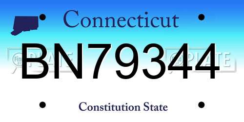 BN79344 Connecticut License Plate