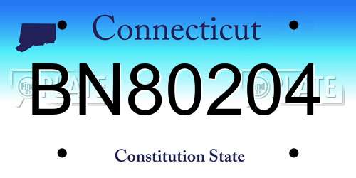 BN80204 Connecticut License Plate