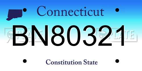BN80321 Connecticut License Plate