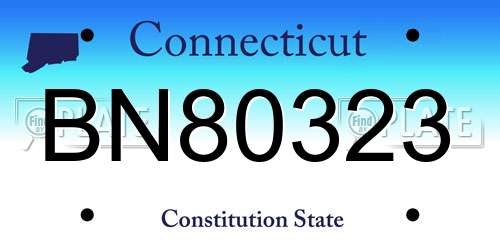 BN80323 Connecticut License Plate
