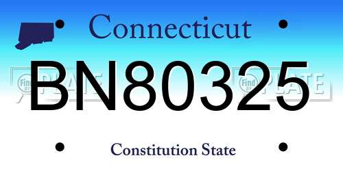 BN80325 Connecticut License Plate