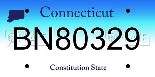 BN80329 Connecticut License Plate