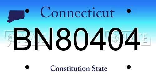 BN80404 Connecticut License Plate