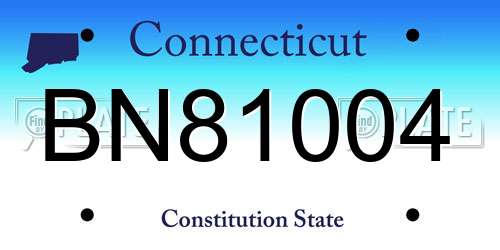 BN81004 Connecticut License Plate