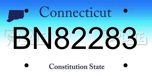 BN82283 Connecticut License Plate