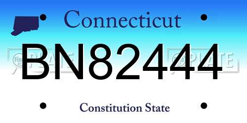 BN82444 Connecticut License Plate