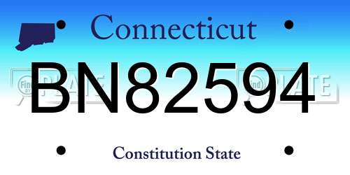 BN82594 Connecticut License Plate