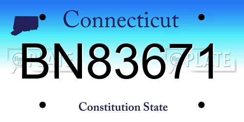 BN83671 Connecticut License Plate
