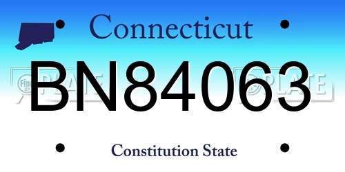 BN84063 Connecticut License Plate