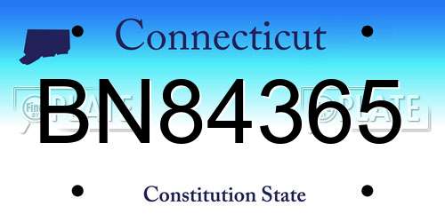 BN84365 Connecticut License Plate
