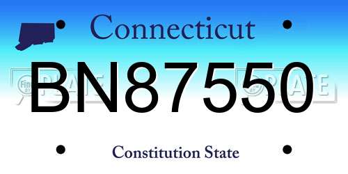 BN87550 Connecticut License Plate
