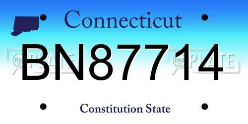 BN87714 Connecticut License Plate