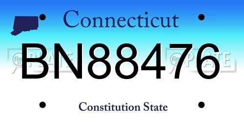 BN88476 Connecticut License Plate