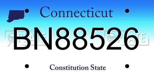 BN88526 Connecticut License Plate