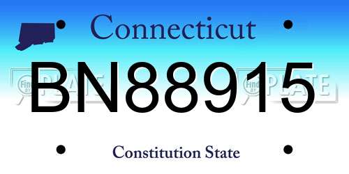 BN88915 Connecticut License Plate