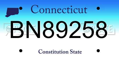 BN89258 Connecticut License Plate