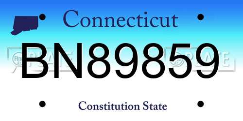 BN89859 Connecticut License Plate