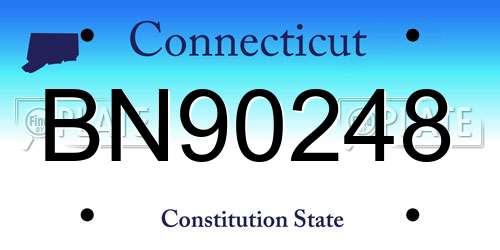 BN90248 Connecticut License Plate