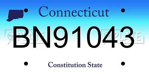 BN91043 Connecticut License Plate
