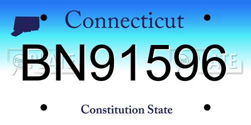 BN91596 Connecticut License Plate