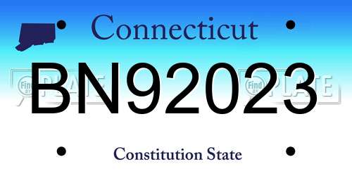 BN92023 Connecticut License Plate