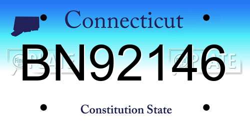 BN92146 Connecticut License Plate