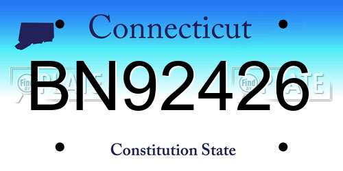 BN92426 Connecticut License Plate