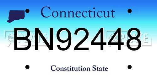 BN92448 Connecticut License Plate