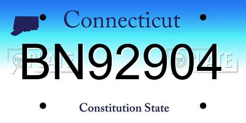 BN92904 Connecticut License Plate