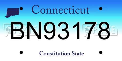 BN93178 Connecticut License Plate
