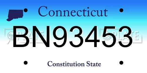 BN93453 Connecticut License Plate