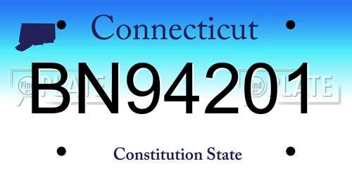 BN94201 Connecticut License Plate