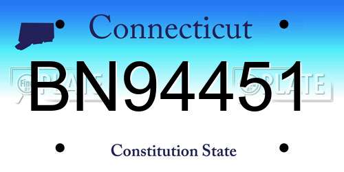 BN94451 Connecticut License Plate