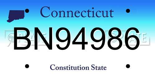 BN94986 Connecticut License Plate