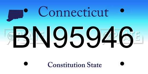 BN95946 Connecticut License Plate