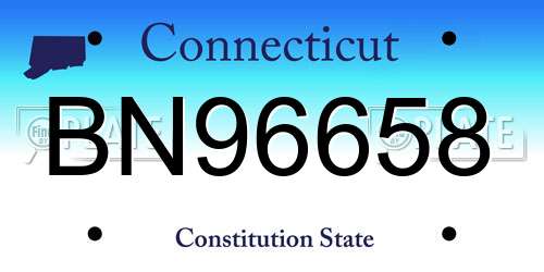 BN96658 Connecticut License Plate