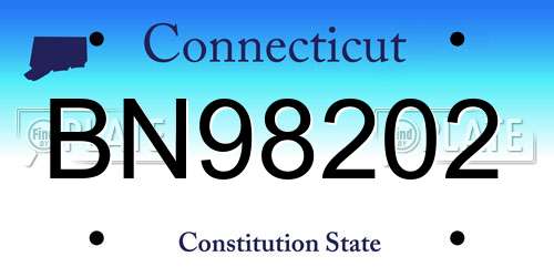 BN98202 Connecticut License Plate