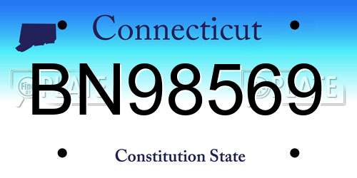 BN98569 Connecticut License Plate