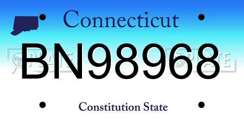 BN98968 Connecticut License Plate