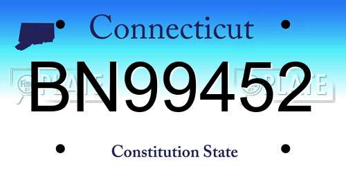 BN99452 Connecticut License Plate