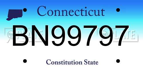 BN99797 Connecticut License Plate