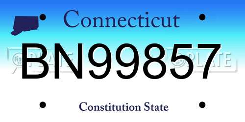 BN99857 Connecticut License Plate