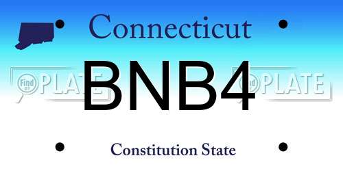 BNB4 Connecticut License Plate