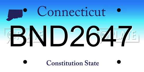 BND2647 Connecticut License Plate